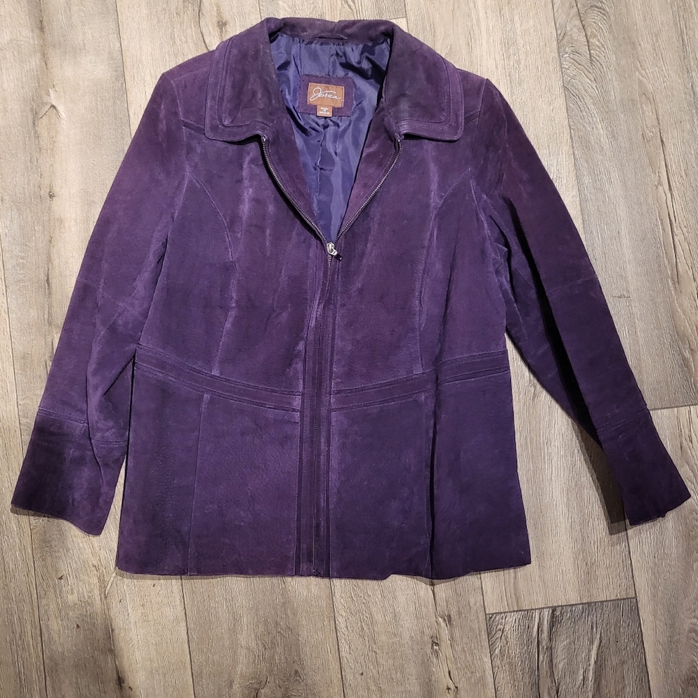 Jessica suede leather purple jacket